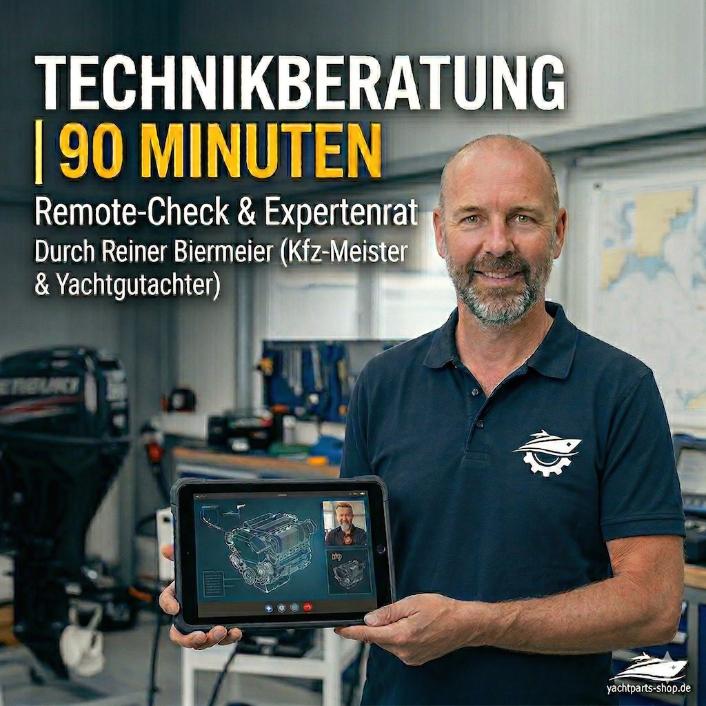 Reiner Biermeier (Kfz-Meister & Yachtgutachter) bietet 90 Minuten Remote Technikberatung für Boote und Yachten an.